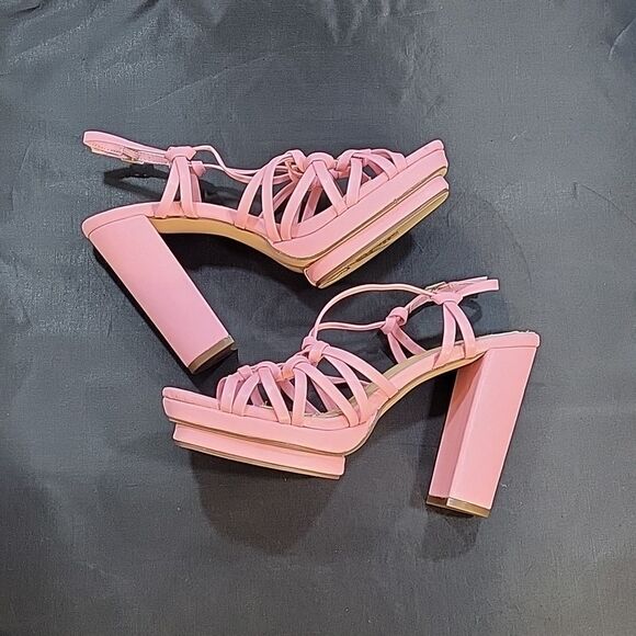 BRAND NEW CHASE+CHLOE BLOCK HEEL OPEN TOE MULTI-STRAP SANDAL - Picture 9 of 15